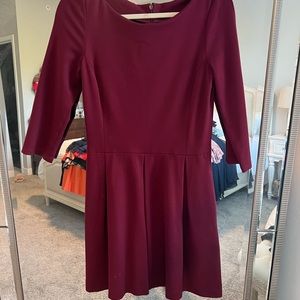 Burgundy ¾ Sleeve A-line Skirt